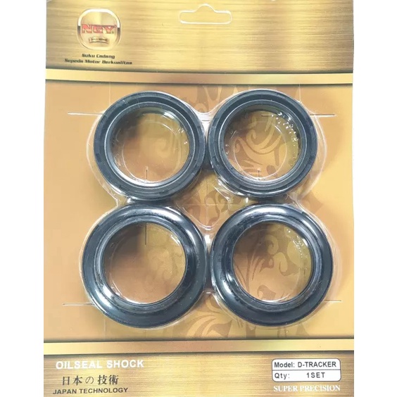 Seal Shock Depan USD KLX BF/ D-Tracker + Seal Tutup Shock Set ( 4 Pcs )NGY Gold