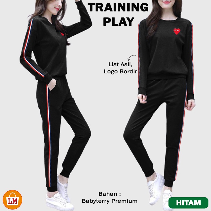 Setelan Olahraga TRAINING PLY Training Senam Wanita Bahan Babyterry Size Jumbo Oversize L - 3XL LMS 52014