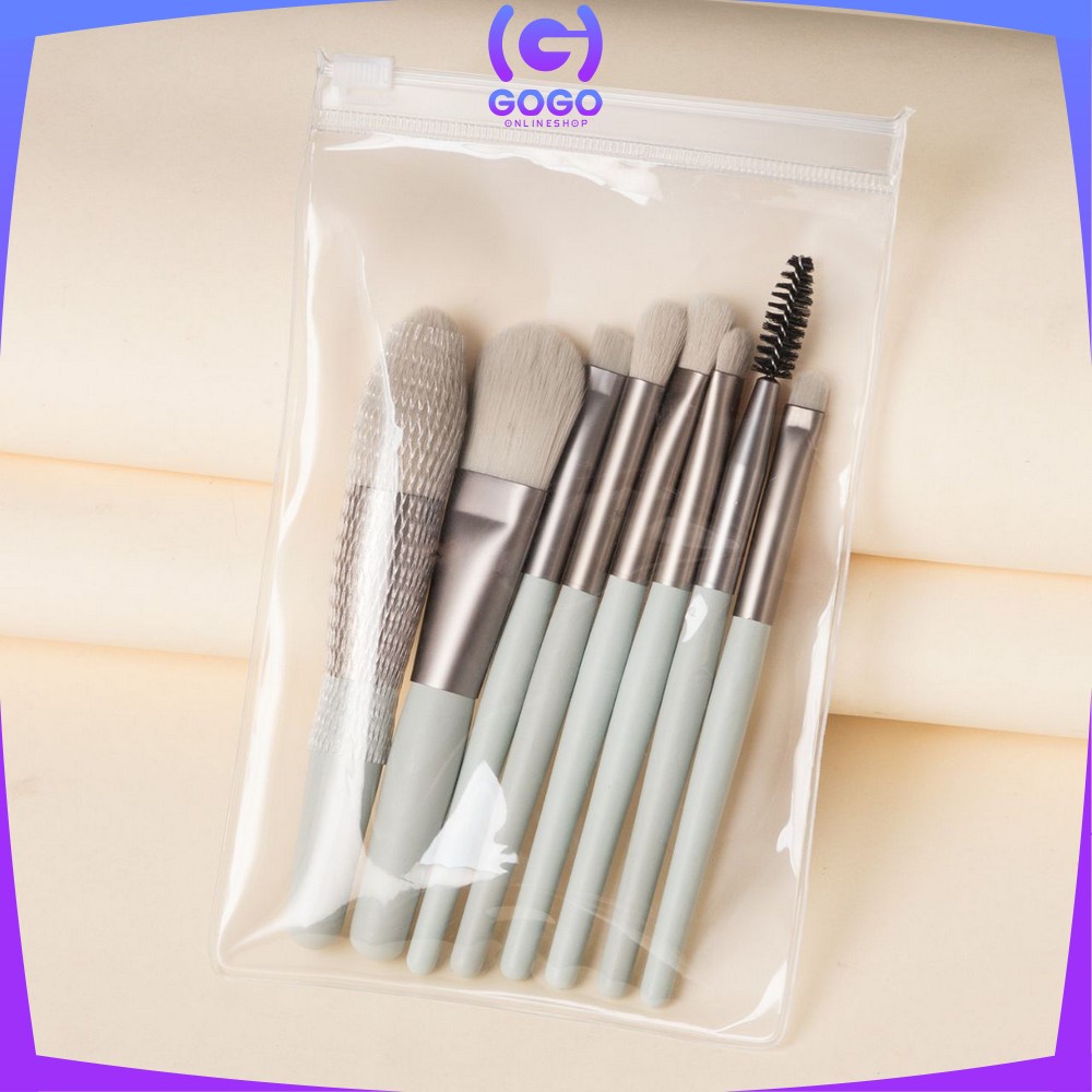 GOGO-K93 K94 Kuas Make Up Set 8pcs Set Mini Travel Brush Make Up Set Cosmetic / Set Kuas Make Up / Beauty Tools