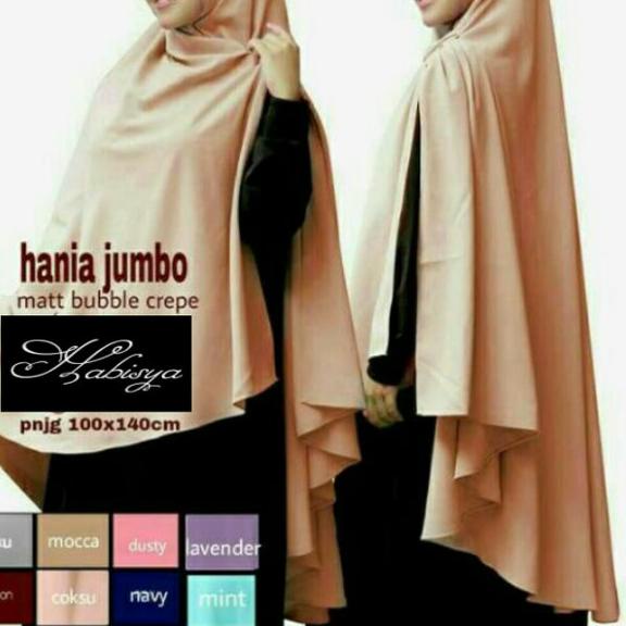 Kerudung khimar syari jumbo hania original - Putih