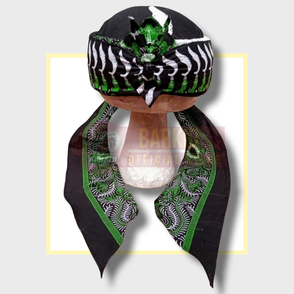 Iket sunda parekos barangbang semplak - iket sunda praktis parekos motif batik kujang hijau barkid