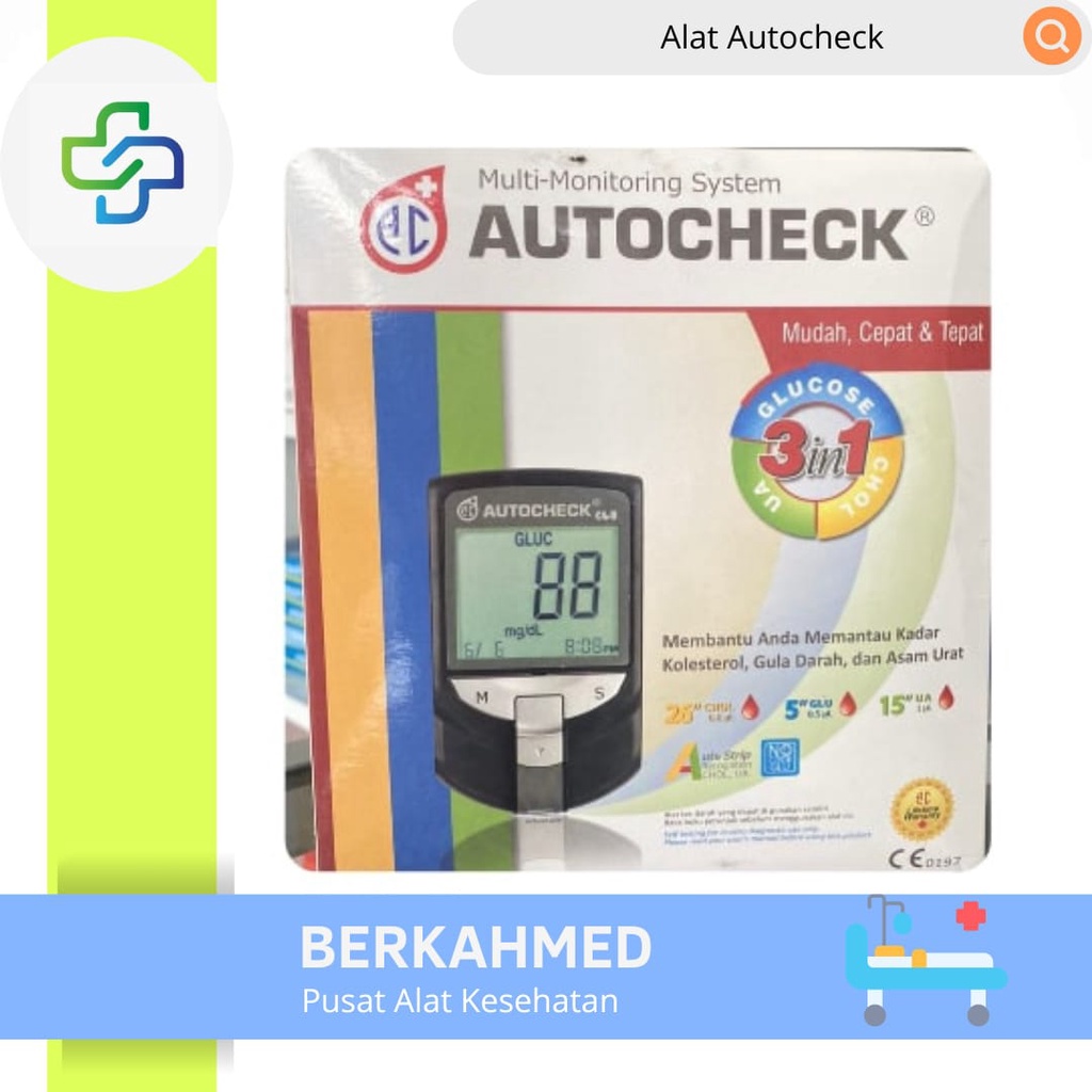 Alat Autocheck GCU 3in1 Gula Darah Kolestrol Asam Urat/ Autocheck Alat tes Gula