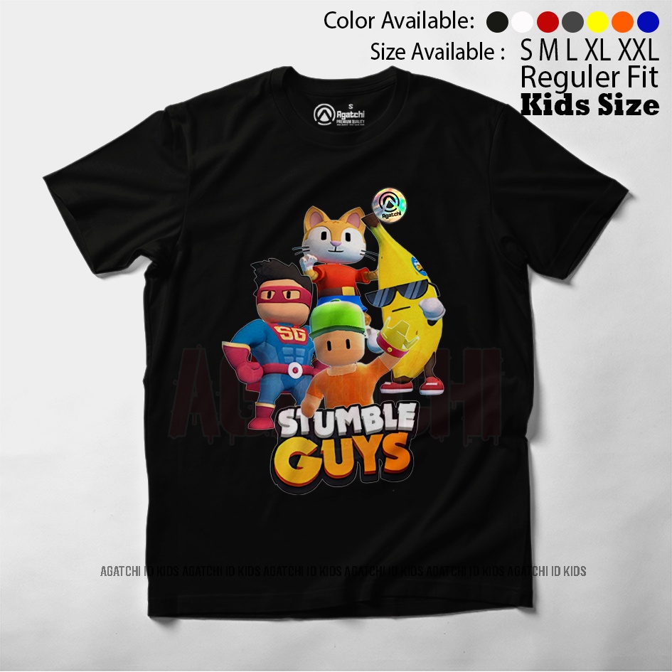 Baju Kaos Atasan Anak Laki - Laki Agatchi Motif Stumble Guys V3