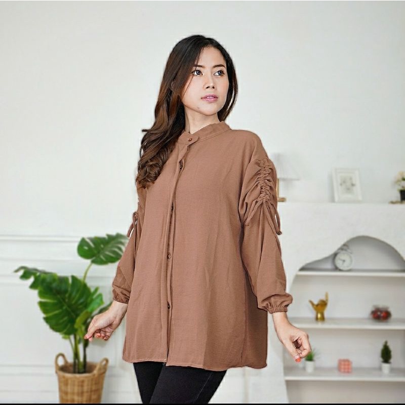 ATASAN BLOUSE CRINCLE // HEKSA KEMEJA SERUT SETENGAH LENGAN