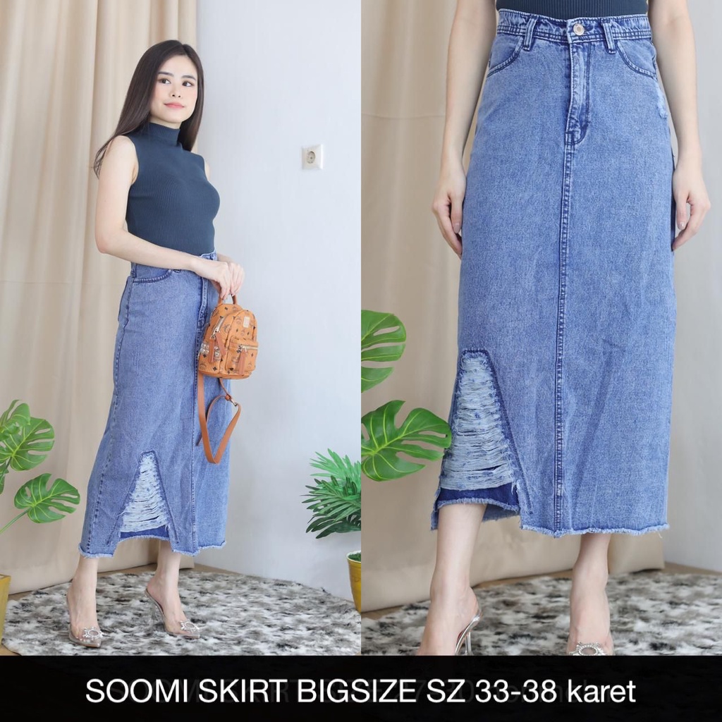 ROK JEANS WANITA SOOMI SKIRT BIGSIZE-SYSCLOTHIER