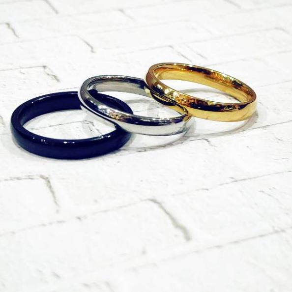 PROMO Cincin couple cincin kawin warna emas hitam putih silver black gold  893