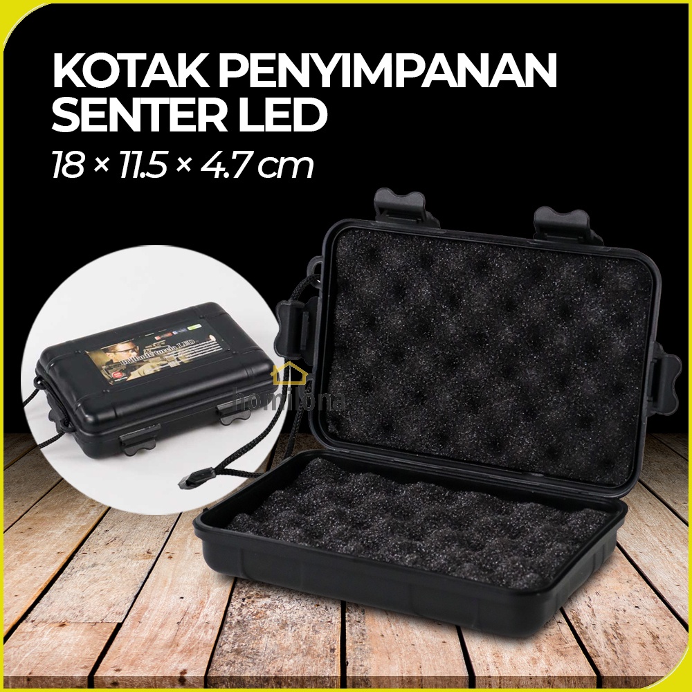Box Kotak Penyimpanan Plastik Senter LED 18 x 11.5 x 4.7 cm C6965 Black