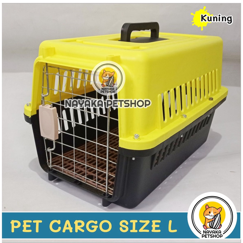 Size L Pintu Besi Pet Cargo Besar Pet Carrier Kucing Travel Jumbo Kandila Musang