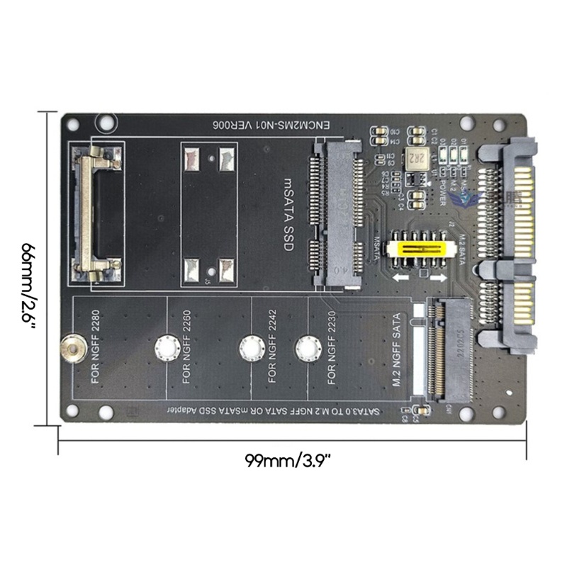 Btsg 6G to M2 NGFF SSD MSATA Adapter Card MSATA Ke M.2 SATA3 Adaptor Hardisk