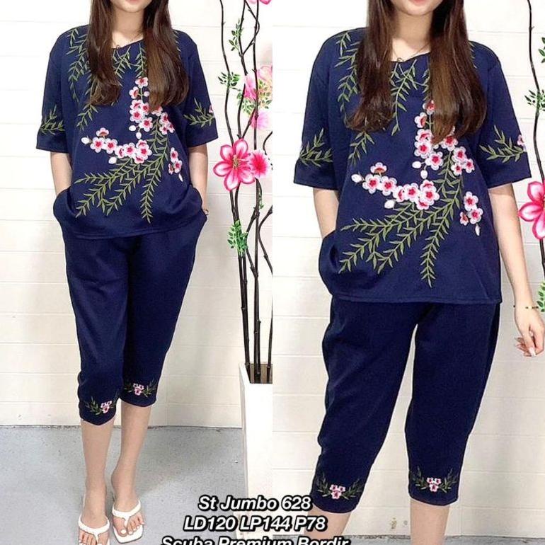 PRODUK- SETELAN BAJU NATAL SETELAN SCUBA MIX BRUKAT BANGKOK SETELAN PREMIUM BAJU KE GEREJA TS 6288 .