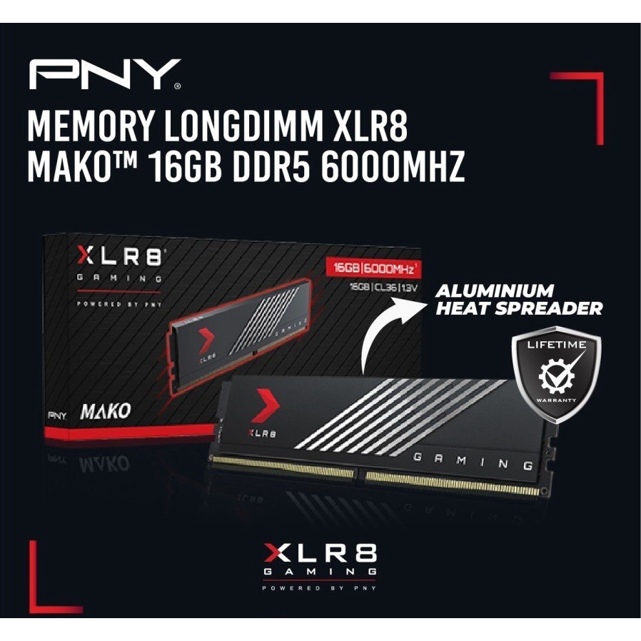 RAM PNYLONGDIMM GAMING MAKO XLR8 DDR5 16GB 6000Mhz