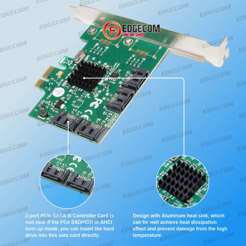 PCIE PCI EXPRESS SATA 3 4 Port High Speed 6Gbps With Low Profile