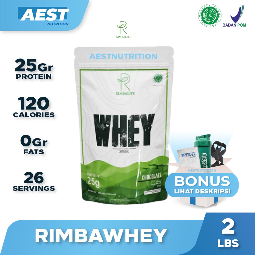 Rimbalife Rimba Whey 2lbs 3lbs Susu Whey Protein Concentrate Isolate Fitness Halal BPOM Rimbawhey Penambah Massa Otot Master Whey