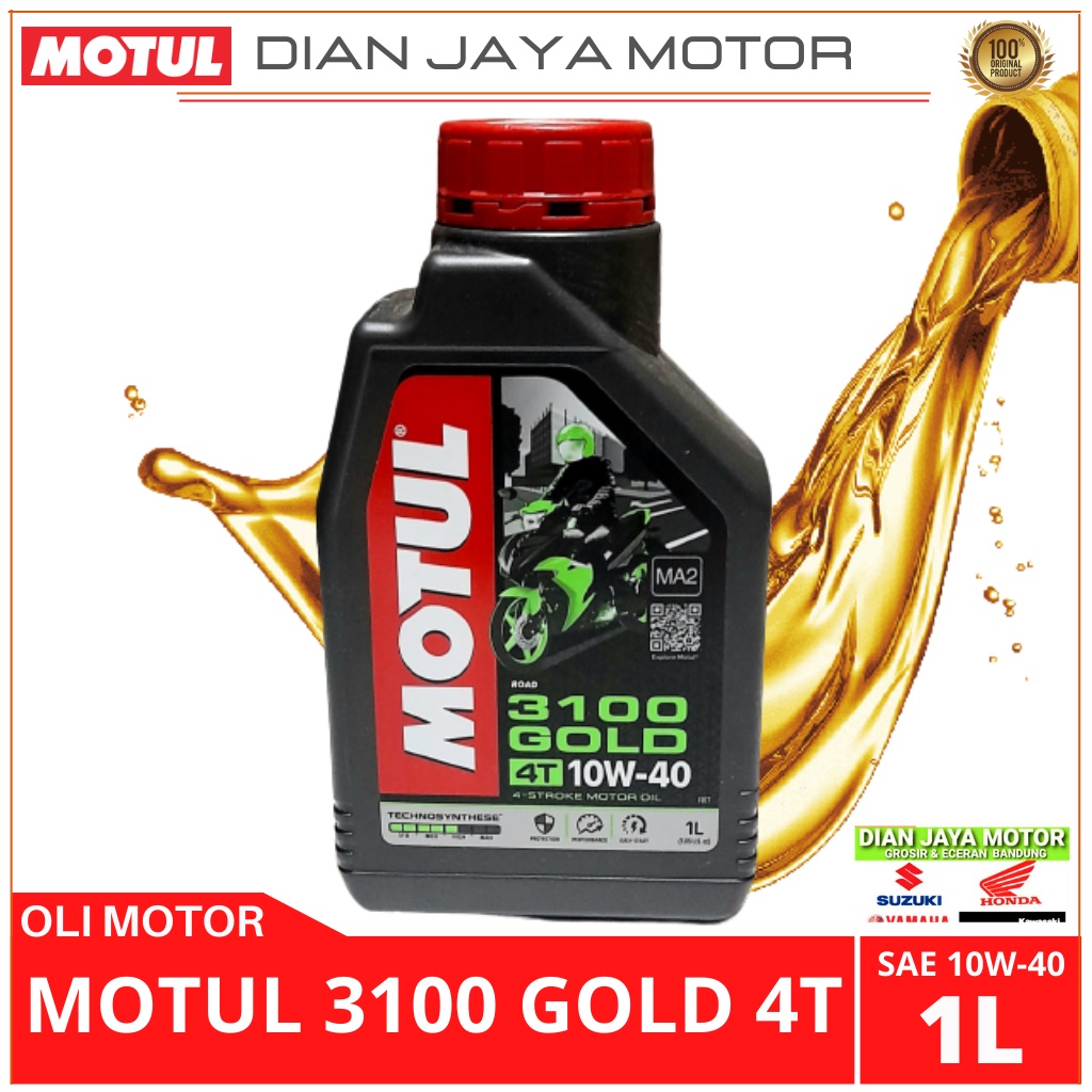 MOTUL 1L 3100 GOLD SAE 10/40 ORIGINAL 100% OLI MESIN MOTUL 3100 1 LITER