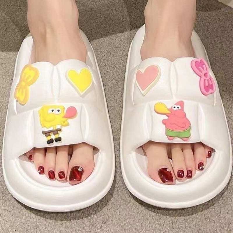 Dejavu Sendal Wanita Terbaru Jelly Karet Sandal Slop Flat Rumahan Empuk Elastis Sendal Anti Slip HSN109-111 Putih