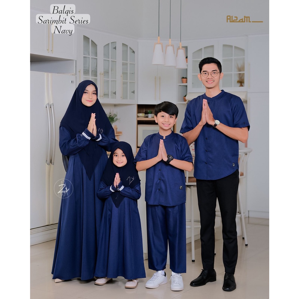 GAMIS COUPLE SARIMBIT LEBARAN BALQIS BY ZR FAMSET SERAGAM KELUARGA FAVORIT HARI RAYA MODEL KOKO DAN GAMIS TERKINI SIMPLE MEWAH ELEGANT IBU ANAK AYAH GIRLOM DAD BOY LEBARAN