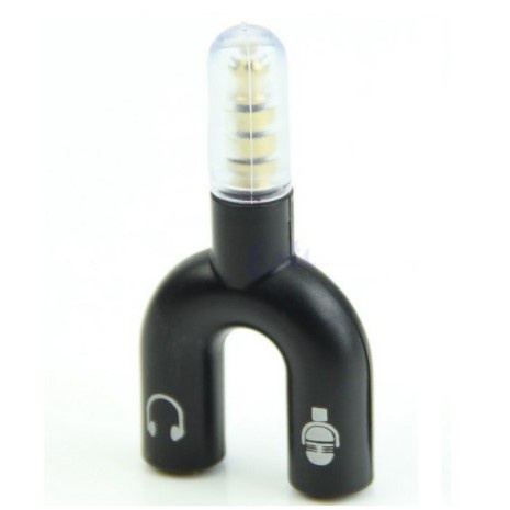 [PERANGKAT AUDIO] - Overfly Splitter Audio Shape U 3.5mm ke Headphone &amp; Mic Black/Red