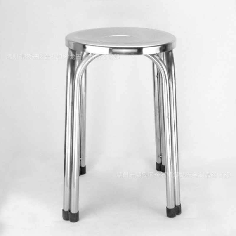 Kursi Stainless Cafe Coffee Shop Bulat Teras Ruang Tunggu / Kursi Tebal Kuat