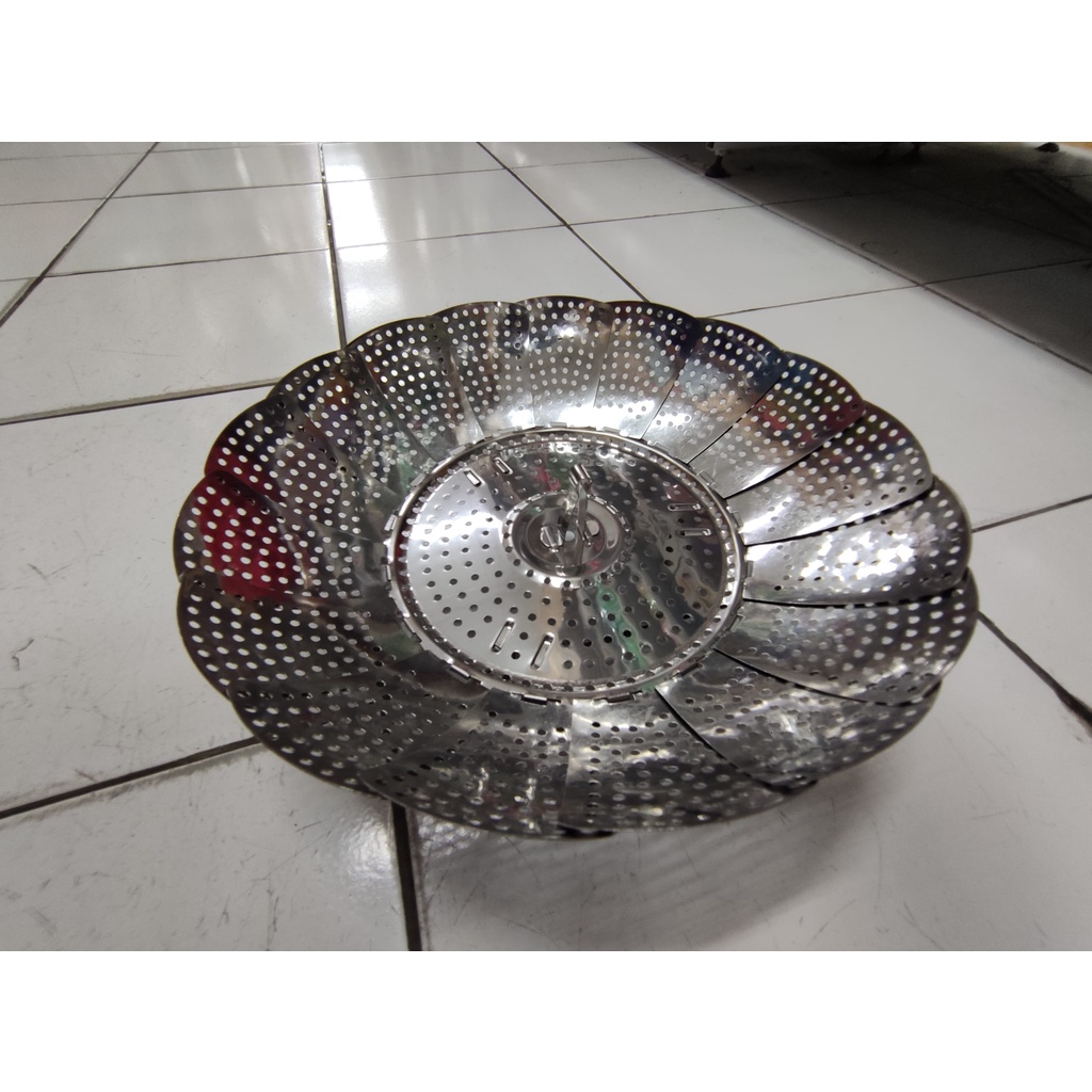 Tempat Rebus Tiris Stainless Steel - Kukusan Lipat