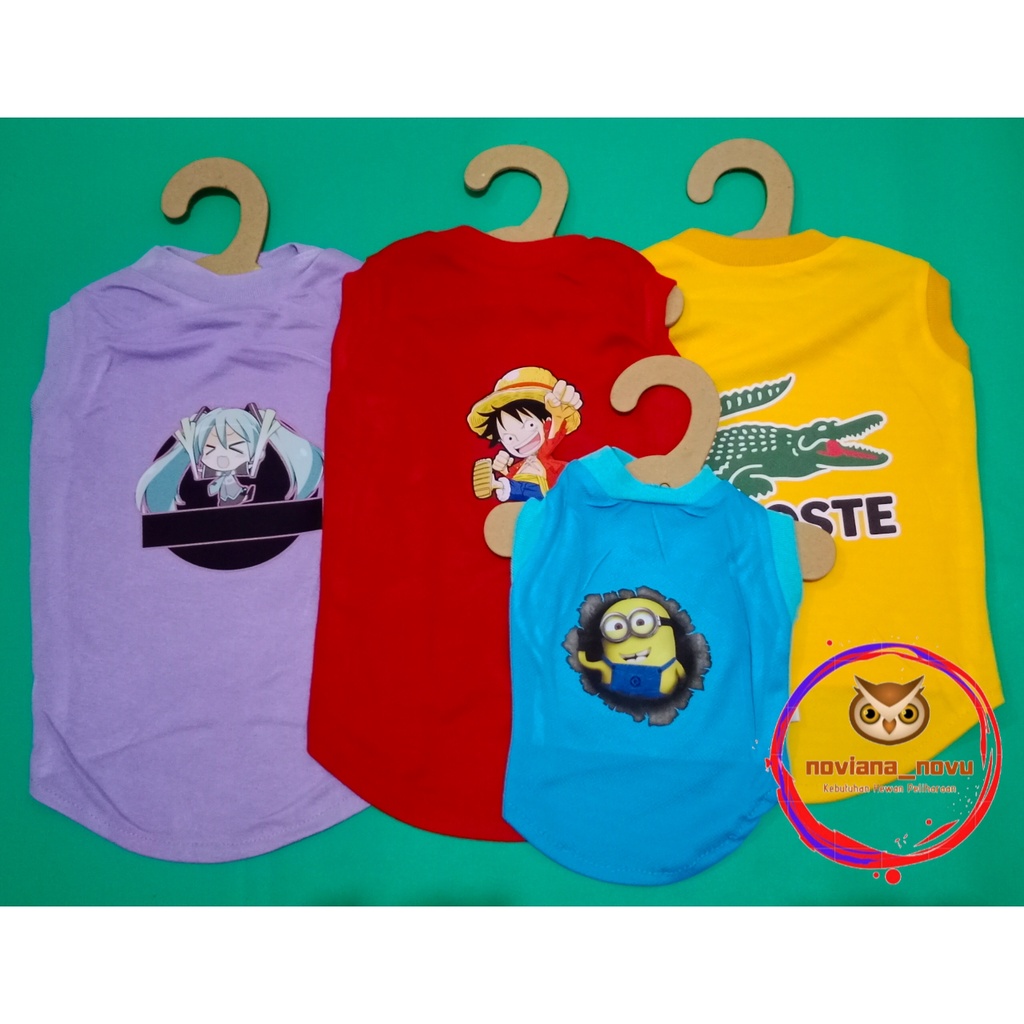 SERI 1 BAJU KUCING ANABUL ANJING MONYET PANTAI LUCU SABLON BAHAN ADEM MUDAH DICUCI