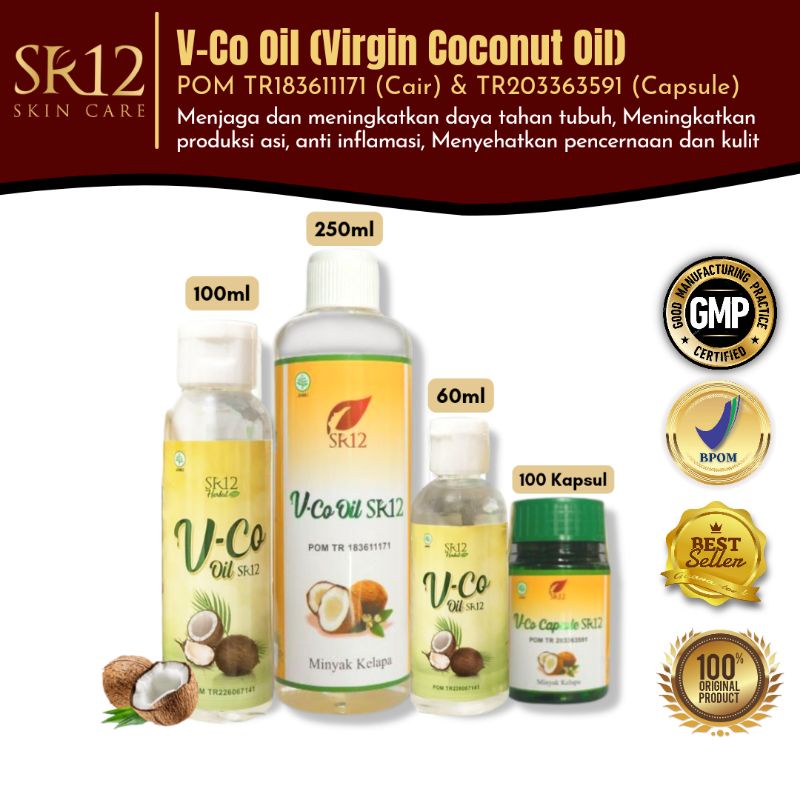 VCO V-Co OIL SR12 VIRGIN COCONUT OIL MINYAK KELAPA MURNI KESEHATAN KECANTIKAN PENAMBAH NAFSU MAKAN M