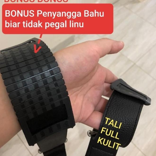 Tali selempang tas kulit / strap tas kulit COKELAT TUA - Hitam