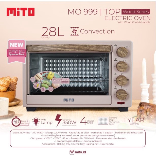 MITO Oven Listrik 28 Liter MO-999 MO 999 350W TOP 28L MO999