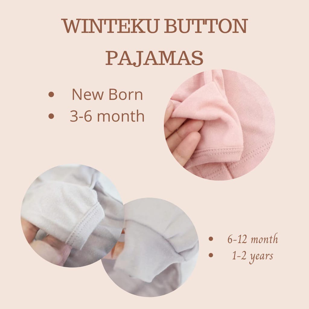 3 Pcs Setelan Bayi WinteKu Baju Pendek Celana Pendek Baju Panjang Celana Panjang Baby NB S M (0-12M)