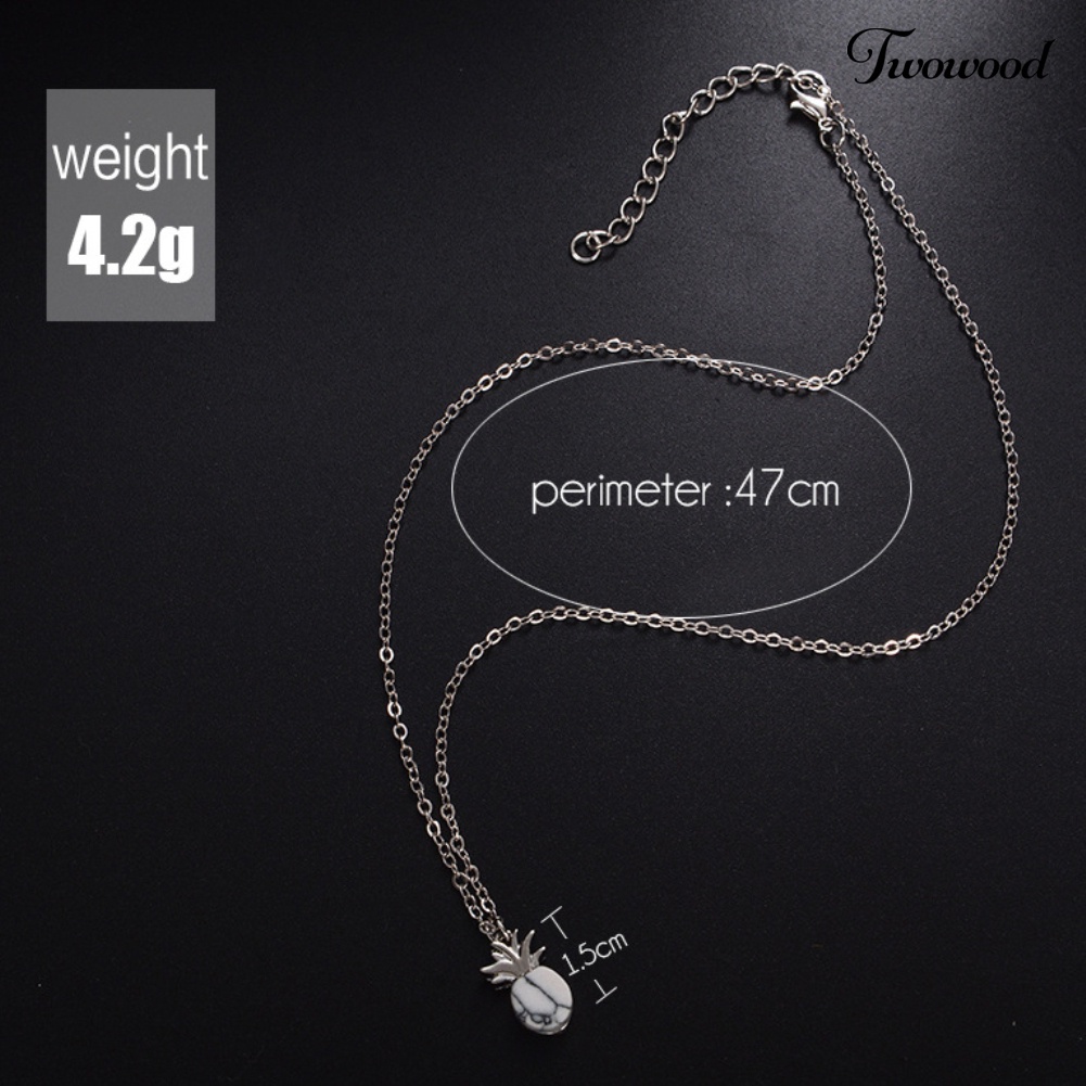 Kalung Rantai Dengan Liontin Batu Nanas Bahan Alloy Untuk Wanita