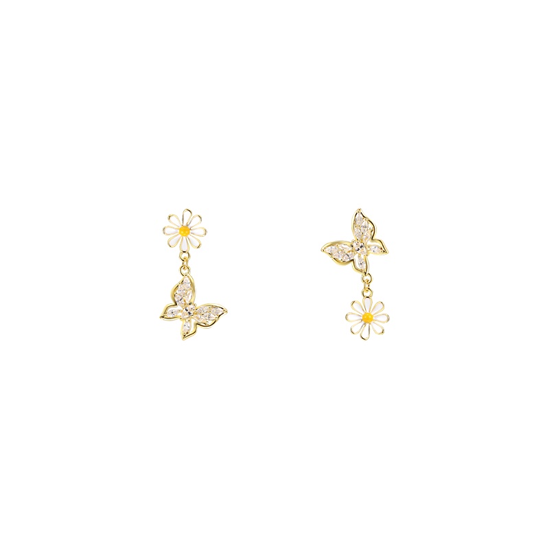 Anting Stud Desain Daisy Butterfly Untuk Musim Dingin