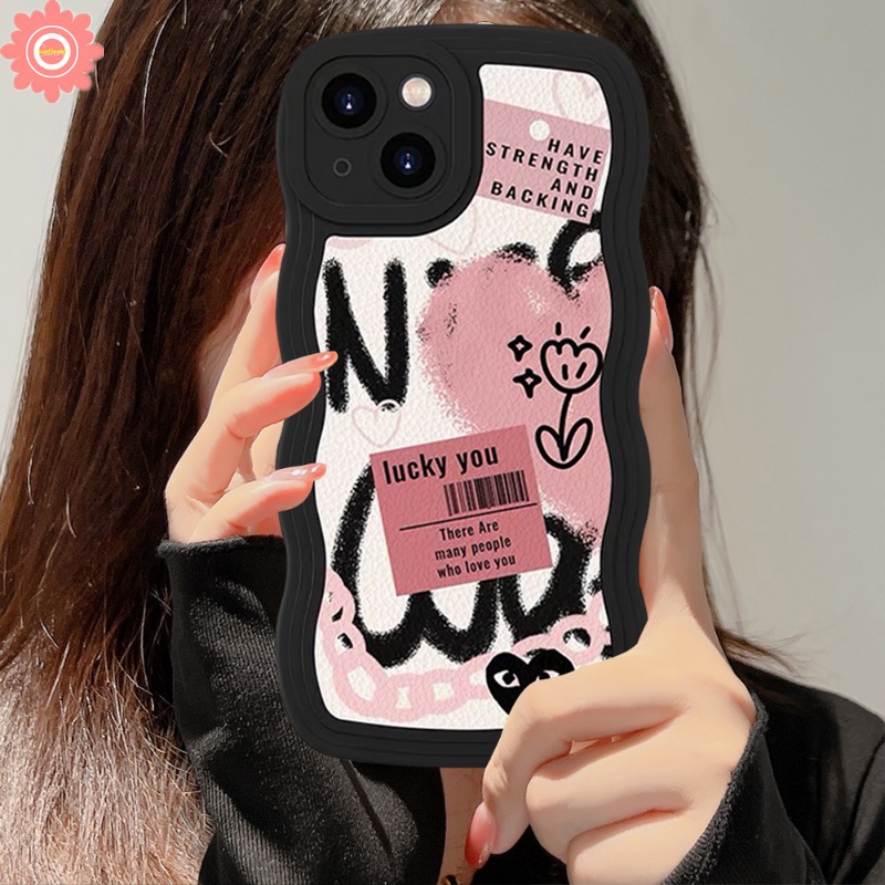 Graffiti Love Heart Case Untuk Samsung A14 A52 A12 A04 A04s A03s A13 A50s A03 A23 A04E A02s A20s A50 A53 A32 A51 A22 A30 A20 A31 A30 A52s A11 A21s Comme des Garcons Soft Flower Case