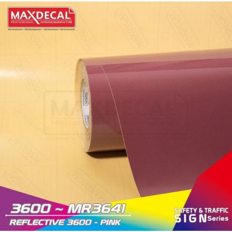 STICKER MAXDECAL REFLECTIVE PINK 3600 MR3641 Meteran