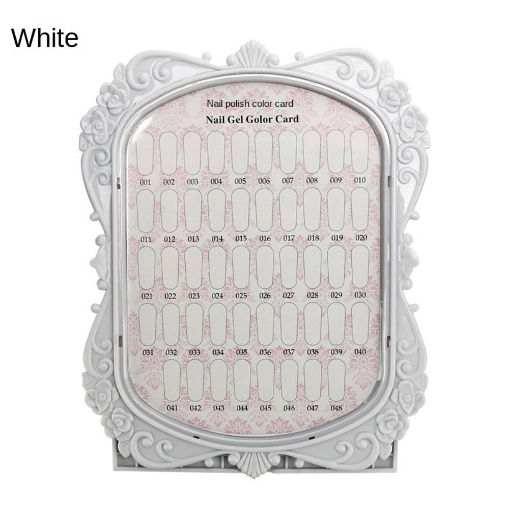 Rebuy Nail Gel Polish Kartu Warna Kreatif Warna-Warni 48warna Full Color Rak Praktek Profesional Show Case Buku Lukisan Dua Sisi Semi Permanen Nail Tips Papan Pajangan