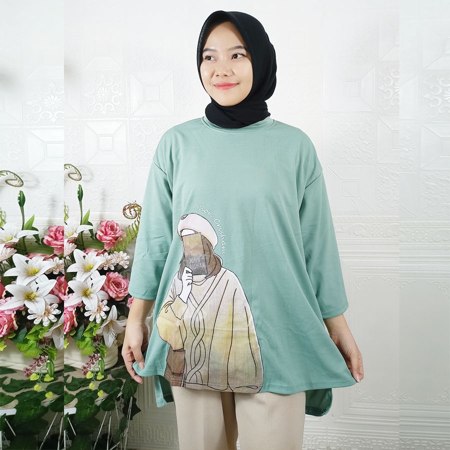 CARLINA JHON TUNIK EPHI X BASIC SIMPLE WANITA KAOS ATASAN OVERSIZE WOMEN