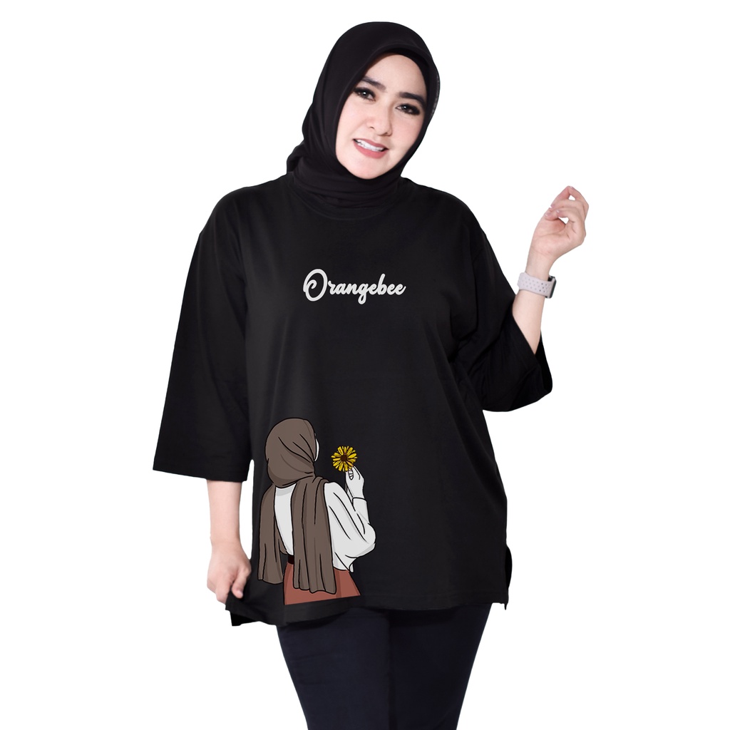 Kaos Oversize Wanita/Kaos Wanita/kaos cewek/Oversize/OrangeBee/OS-064