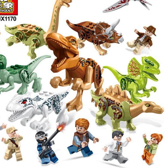➜ lego dinosaurus minifigure mainan Dino minicraft Tyranosaurus Pachycephalosaurus stegosaurus ptero