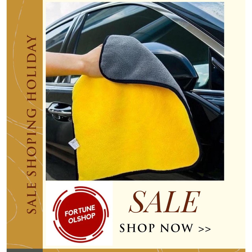 (FO) kain Lap Microfiber Tebal Lembut 2 Warna Anti Lecet Serbaguna 30x30 Premium