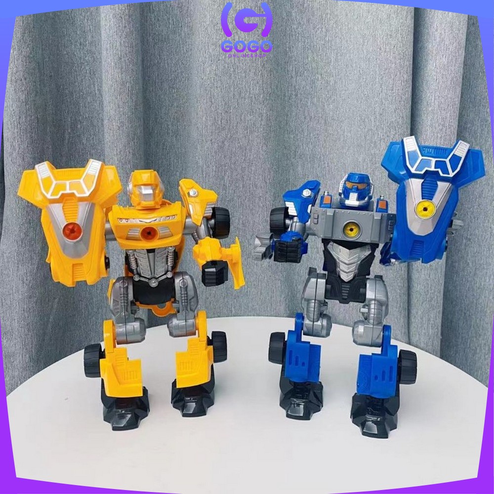 GOGO-M214 Mainan Robot Anak Laki Laki Robot Deformation 2IN1 DIY Puzzle Toys Mainan Bongkar Pasang Dengan Obeng Listrik / Mainan Mobil Mobilan