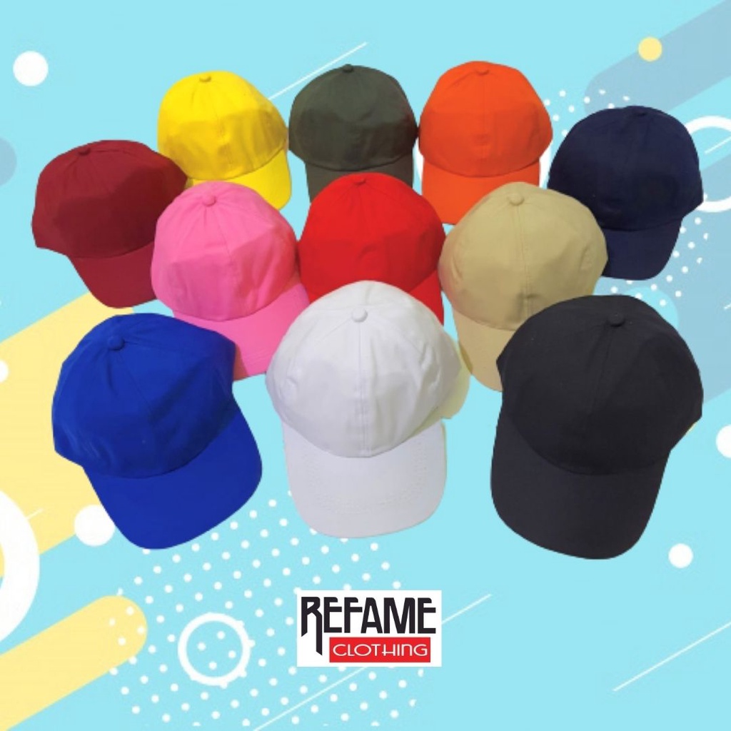 Topi Baseball Polos Original Pria Wanita Warna Hitam Cream Krem Merah Marun Maroon Hijau Army Putih Biru Navy Pink Kuning Ukuran Dewasa Kualitas Premium