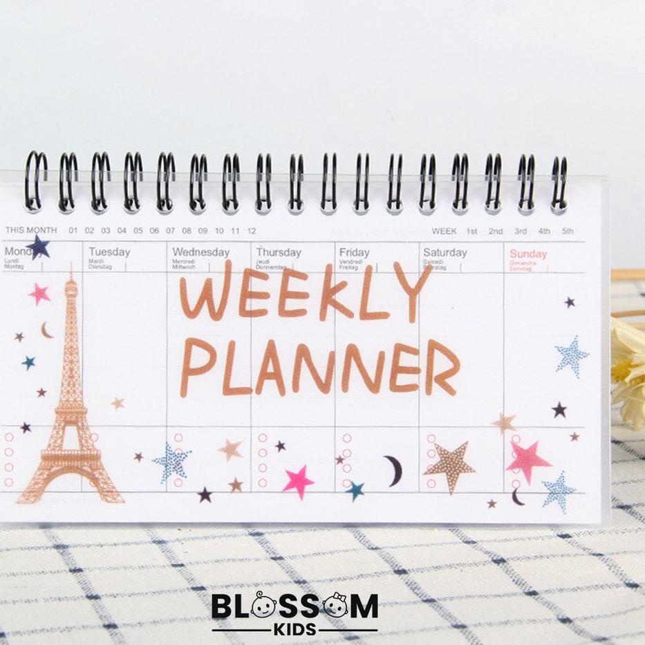 

ㅴ Kalender Weekly Planner Weekly Schedule Notes Memo Import Blossom Kids ♡
