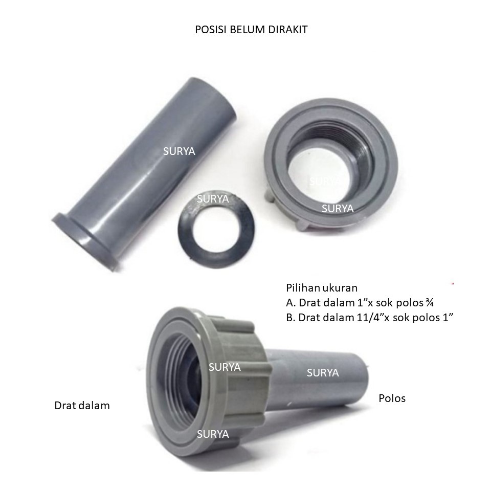 MUR KOPLING SANYO MUR SANYO 11/4" x 1" x 3/4" SOK DRAT DALAM 1" x 3/4" - 11/4" x 1" SOK DRAT DALAM 1