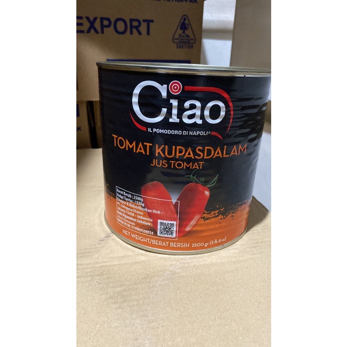 

NEW Ciao Tomat Kupas / Italian Peeled Tomatoes / Peeled Tomato Ciao 2,5kg