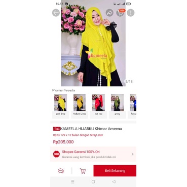 diskon KAMEELA HIJABKU Khimar ameena
