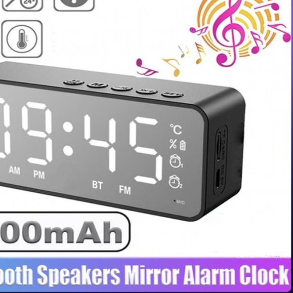 G50 Speaker Bluetooth LED jam radio Full Bass Loudspeaker Music Box - Merah Jambu