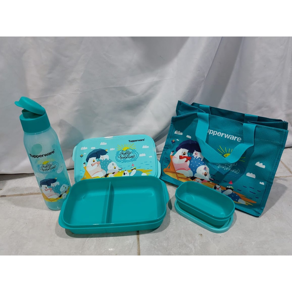 foodie lunch set bear atau cat wadah bekal tupperware