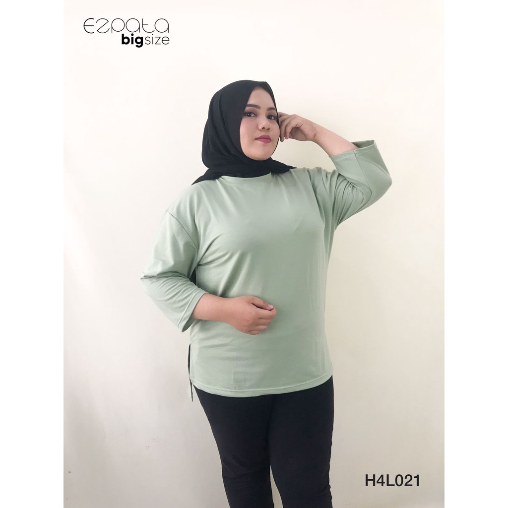 Ezpata Kaos Polos Wanita Bahan Babyterry Ukuran 4L Big size Lengan 3/4 Jumbo Termurah Berkualitas Premium