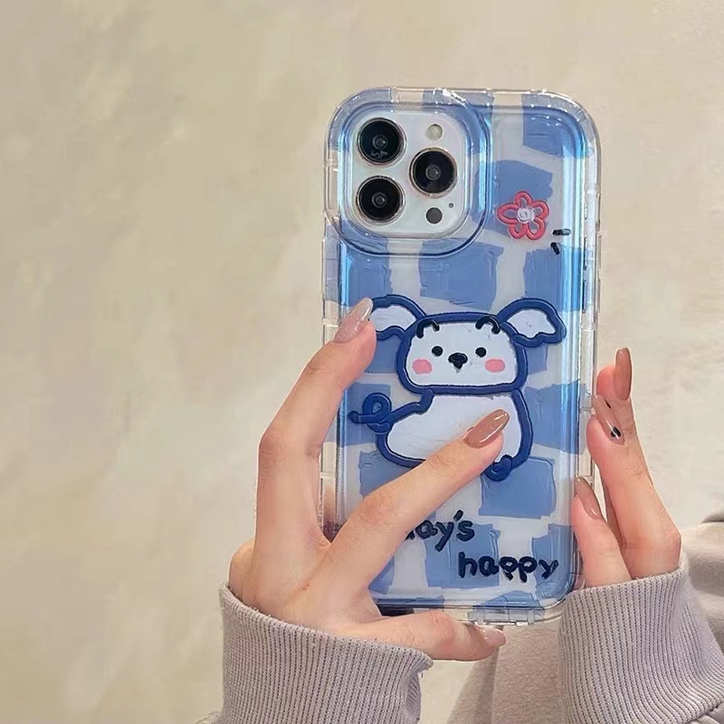 Soft Case Silikon TPU Transparan Motif Anjing Lucu Untuk IPhone 13 14 12 11 Pro Max XS XR X 8 7 6S Plus