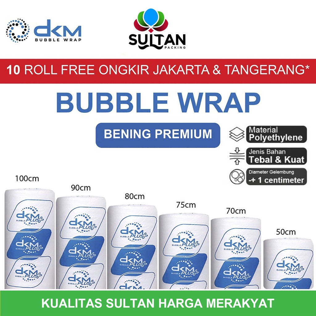 

Plastik Bubble Wrap DKM Bening Premium 50M Bubblewrap TEBAL ROLL