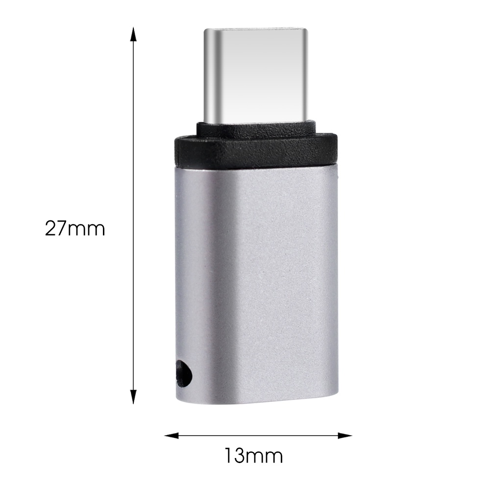 Adapter Konverter Tipe C Ke Lighting Multifungsi Bahan Aluminum Alloy 5V 2.1A