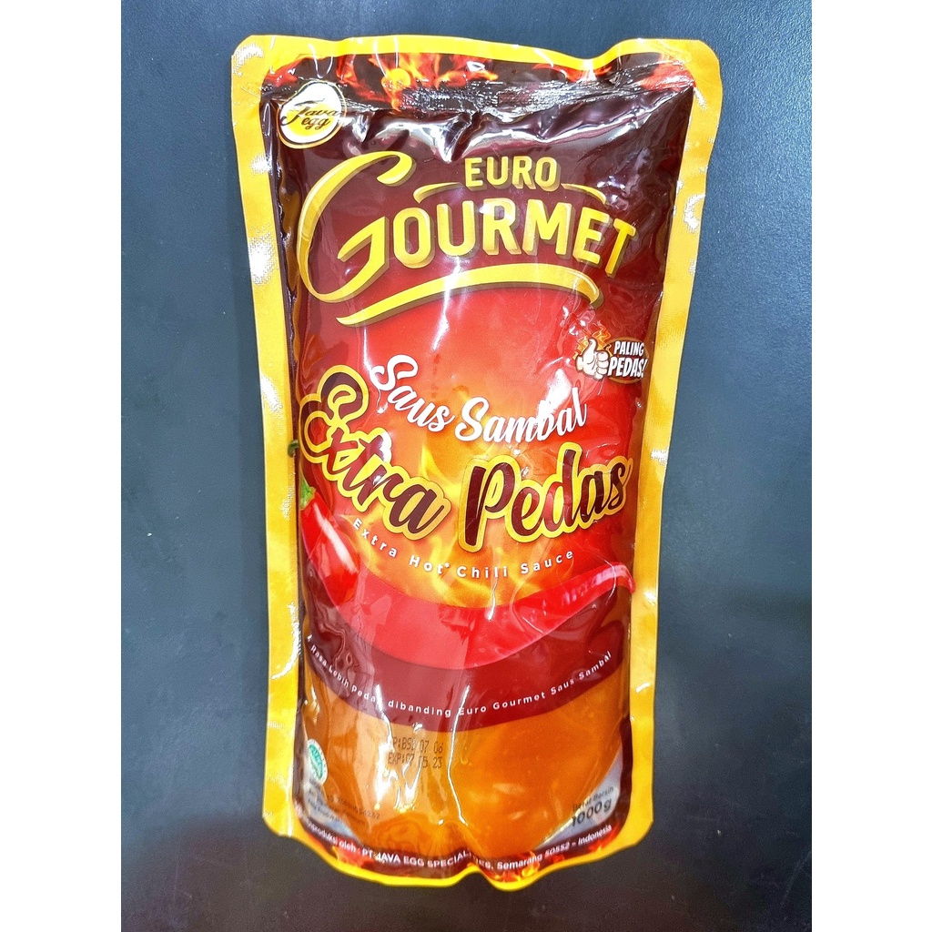 

Euro gourmet saus tomat/sambal/sambal extra pedas 1 lt